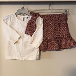 Janie And Jack Skirt and Shirt Outfit